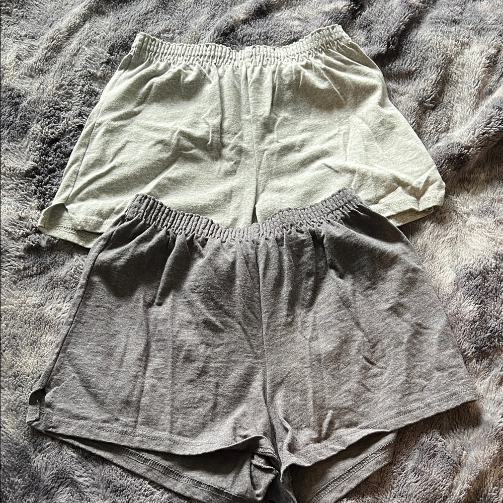 Soffe Women's Athletic Shorts - Gray and Light Gray